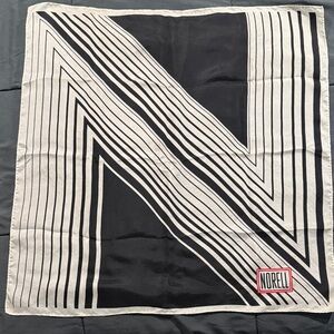 Vintage 60’s Norell Black and White Geometric Silk Scarf